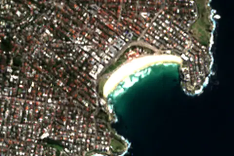 Satellite image of Bondi Beach and its surroundings