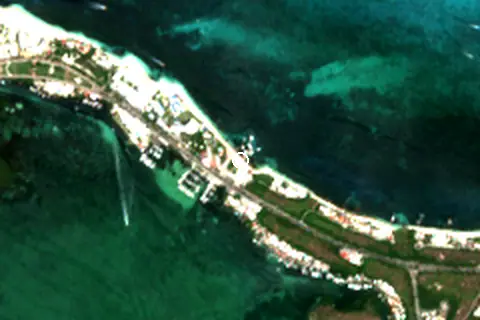 Satellite image of Playa Tortugas and its surroundings
