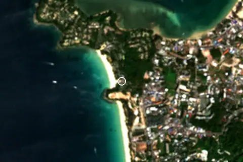 Satellite image of Surin Beach and its surroundings