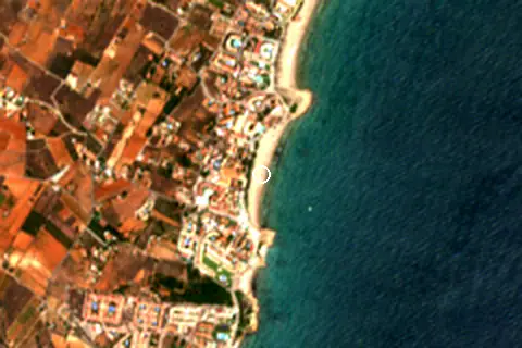 Satellite image of Playa Romana and its surroundings