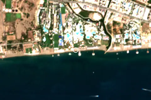 Satellite image of Lara Plajı and its surroundings