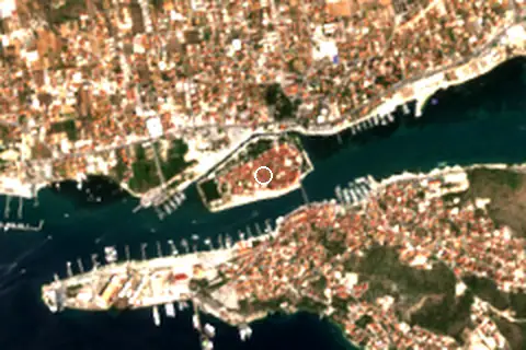 Satellite image of Trogir and its surroundings
