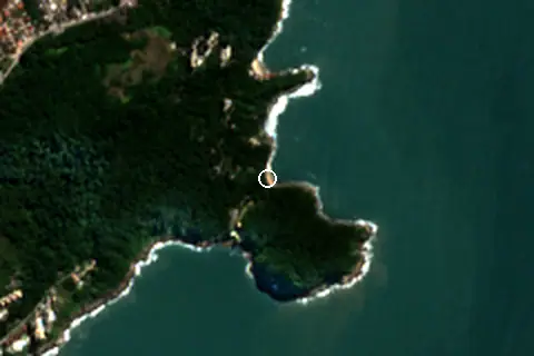 Satellite image of Praia do Éden and its surroundings