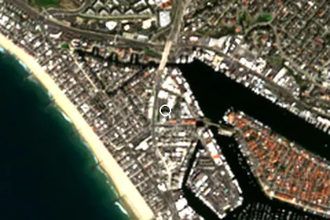 Satellite image of Newport Beach and its surroundings