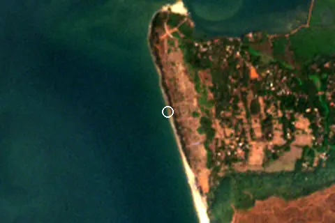 Satellite image of Querim Beach and its surroundings
