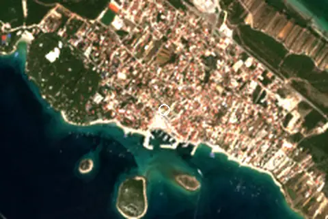 Satellite image of Pakoštane and its surroundings