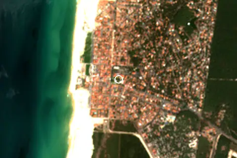 Satellite image of Biscarrosse-Plage and its surroundings