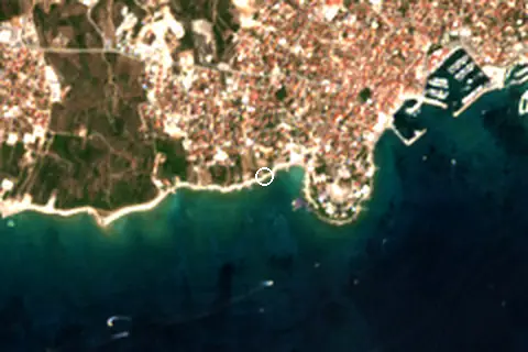 Satellite image of Plava plaža and its surroundings