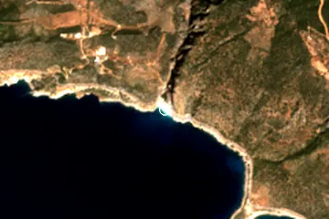Satellite image of Kaputaş Plajı and its surroundings