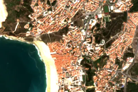 Satellite image of Nazaré and its surroundings
