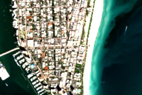 Satellite image of South Beach and its surroundings