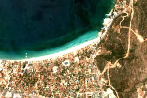 Satellite image of Ilıca Plajı and its surroundings