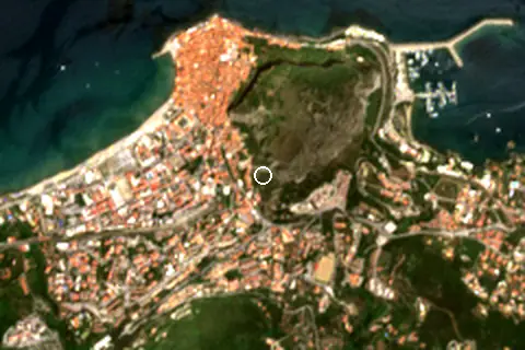 Satellite image of Cefalù and its surroundings
