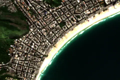 Satellite image of Copacabana and its surroundings