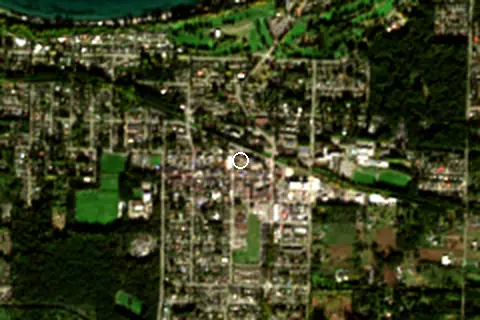 Satellite image of Qualicum Beach and its surroundings