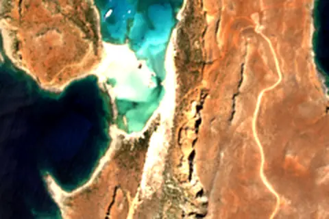 Satellite image of Balos Beach and its surroundings