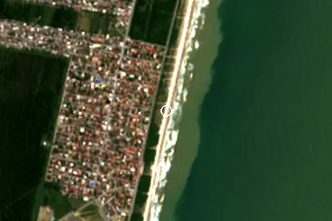 Satellite image of Meia Praia and its surroundings