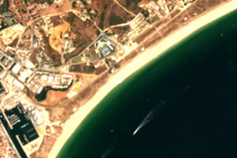 Satellite image of Meia Praia and its surroundings