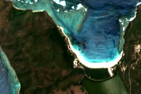 Satellite image of Playa Flamenco and its surroundings