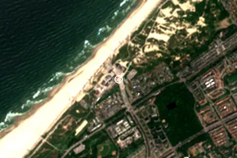 Satellite image of Kijkduin Strand and its surroundings