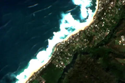 Satellite image of Sunset Beach and its surroundings