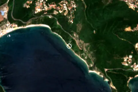 Satellite image of Jaz Plajı and its surroundings