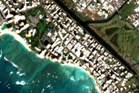 Satellite image of Waikiki and its surroundings