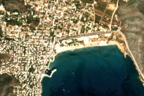 Satellite image of Varkiza Beach and its surroundings