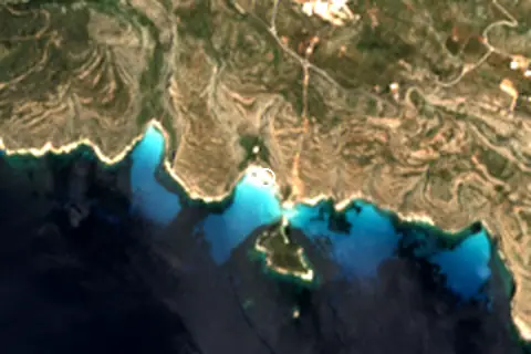Satellite image of Spiaggia dei Conigli and its surroundings