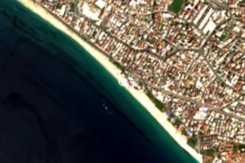 Satellite image of Kleopatra Plajı and its surroundings