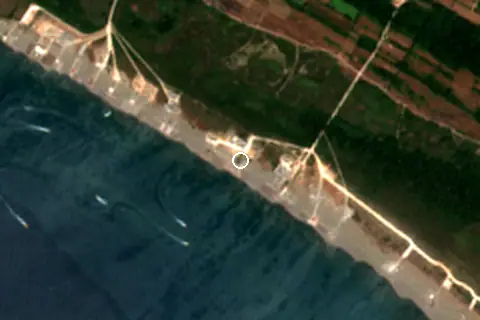 Satellite image of Velika plaža and its surroundings
