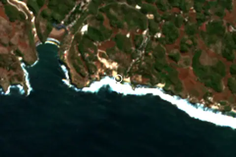 Satellite image of Pantai Kukup and its surroundings