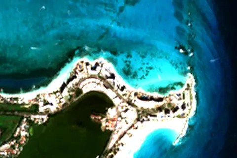Satellite image of Playa Caracol and its surroundings
