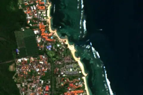 Satellite image of Pantai Nusa Dua and its surroundings