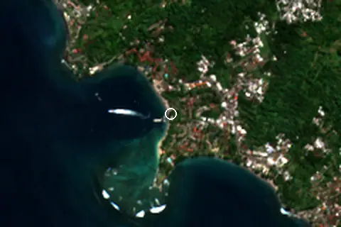 Satellite image of Pantai Senggigi and its surroundings