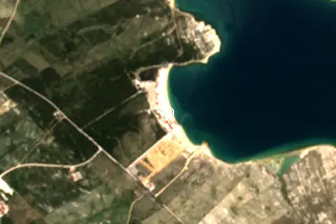 Satellite image of Zrće and its surroundings