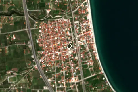 Satellite image of Leptokarya and its surroundings