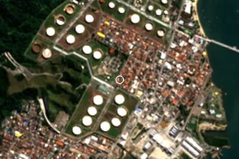 Satellite image of São Sebastião and its surroundings