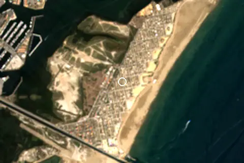 Satellite image of Gruissan-Plage and its surroundings