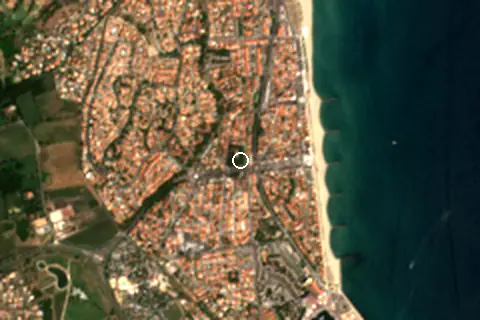 Satellite image of Saint-Cyprien-Plage and its surroundings