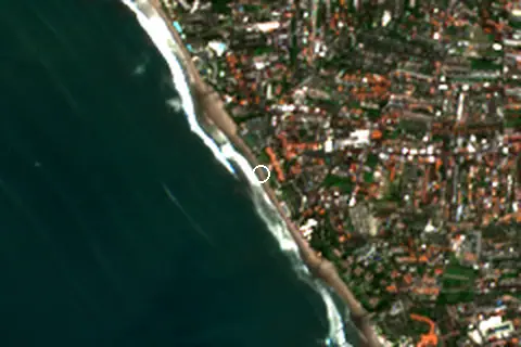 Satellite image of Pantai 66 Seminyak and its surroundings