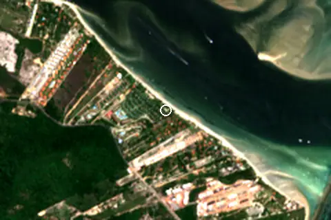 Satellite image of Praia dos Carneiros and its surroundings