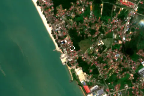 Satellite image of Pantai Puteri and its surroundings