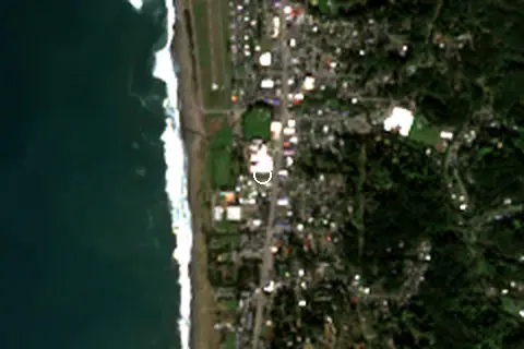 Satellite image of Gold Beach and its surroundings