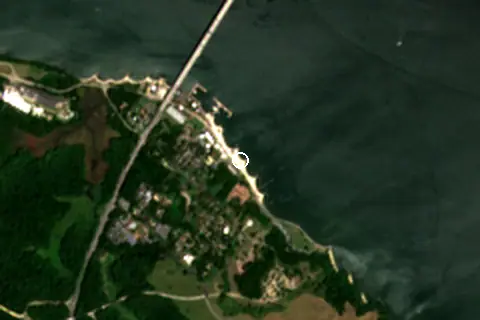 Satellite image of Yorktown Beach and its surroundings