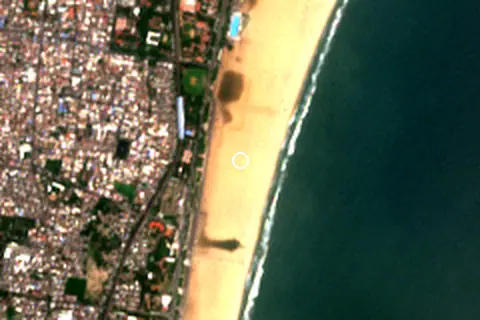 Satellite image of Marina Beach and its surroundings