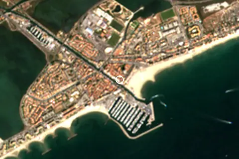 Satellite image of Palavas-les-Flots and its surroundings