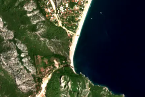 Satellite image of Olimpos Plajı and its surroundings