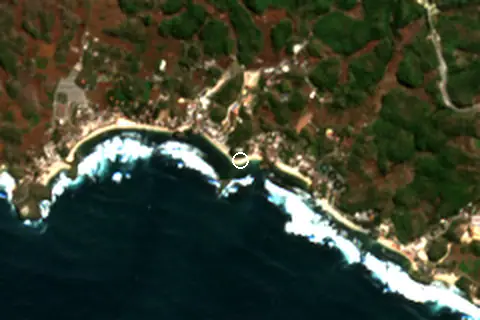 Satellite image of Pantai Ngandong and its surroundings