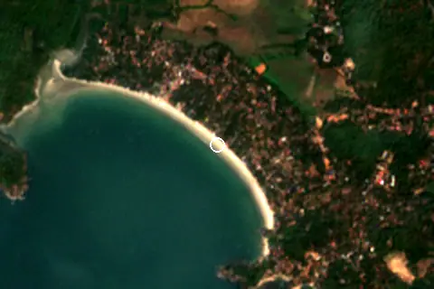 Satellite image of Palolem Beach and its surroundings
